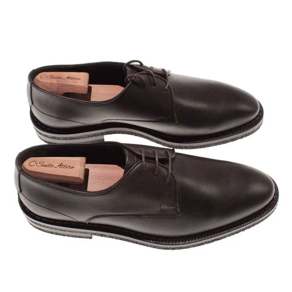 Di Bianco NWB Derby Dress Shoes Size 9 US in Dark Brown Leather Made in Italy